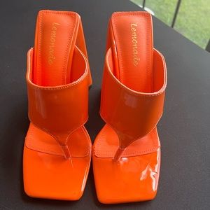 Orange sandal heels